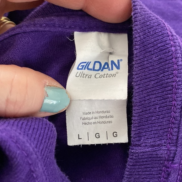 Two New Hampshire shirts, white s/s x/l with UNH logo, the other is l/s purple L - Picture 4 of 6